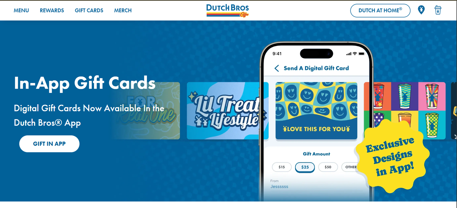Dutch Bros Coffee interface screen