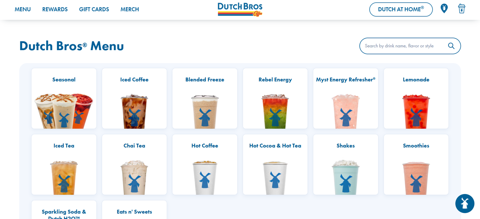 Dutch Bros Coffee digital interface screen