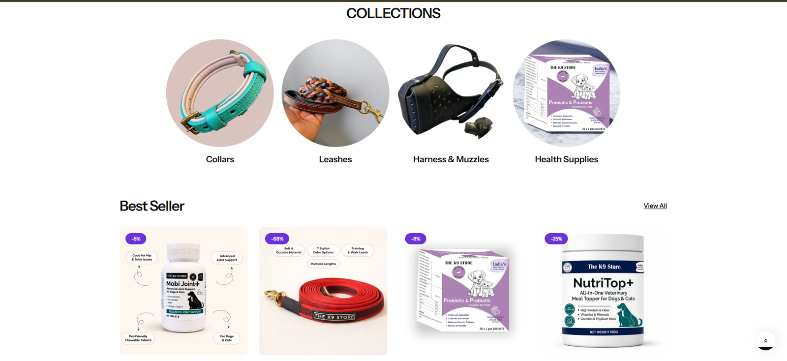 The K9 Store ecommerce website