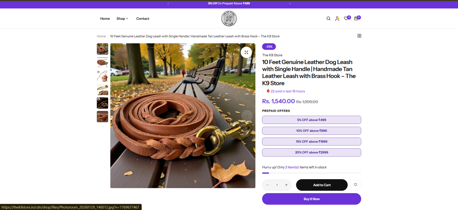 The K9 Store ecommerce product experience