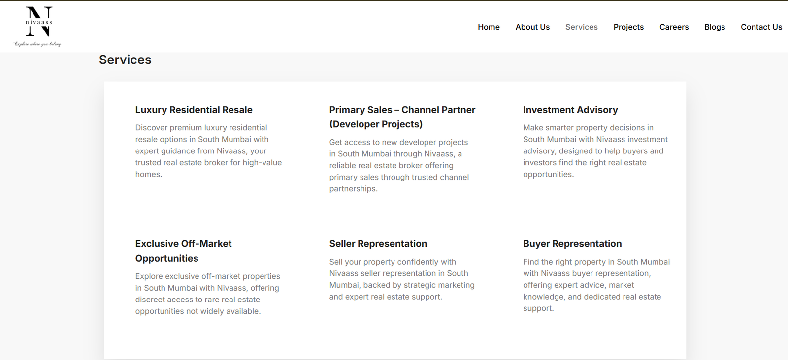 Nivaass interface screen