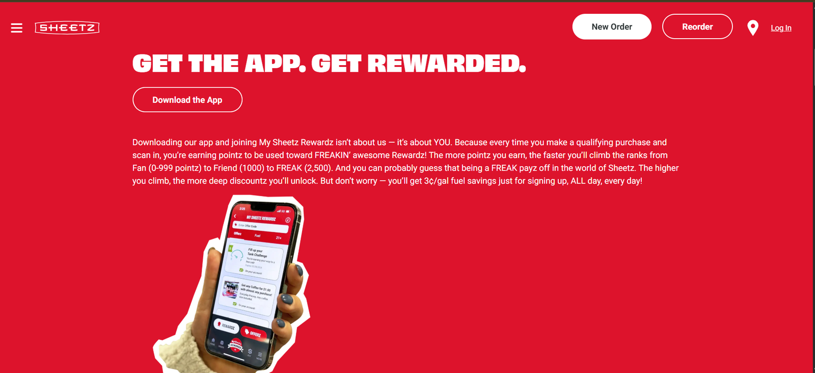 Sheetz USA interface screen
