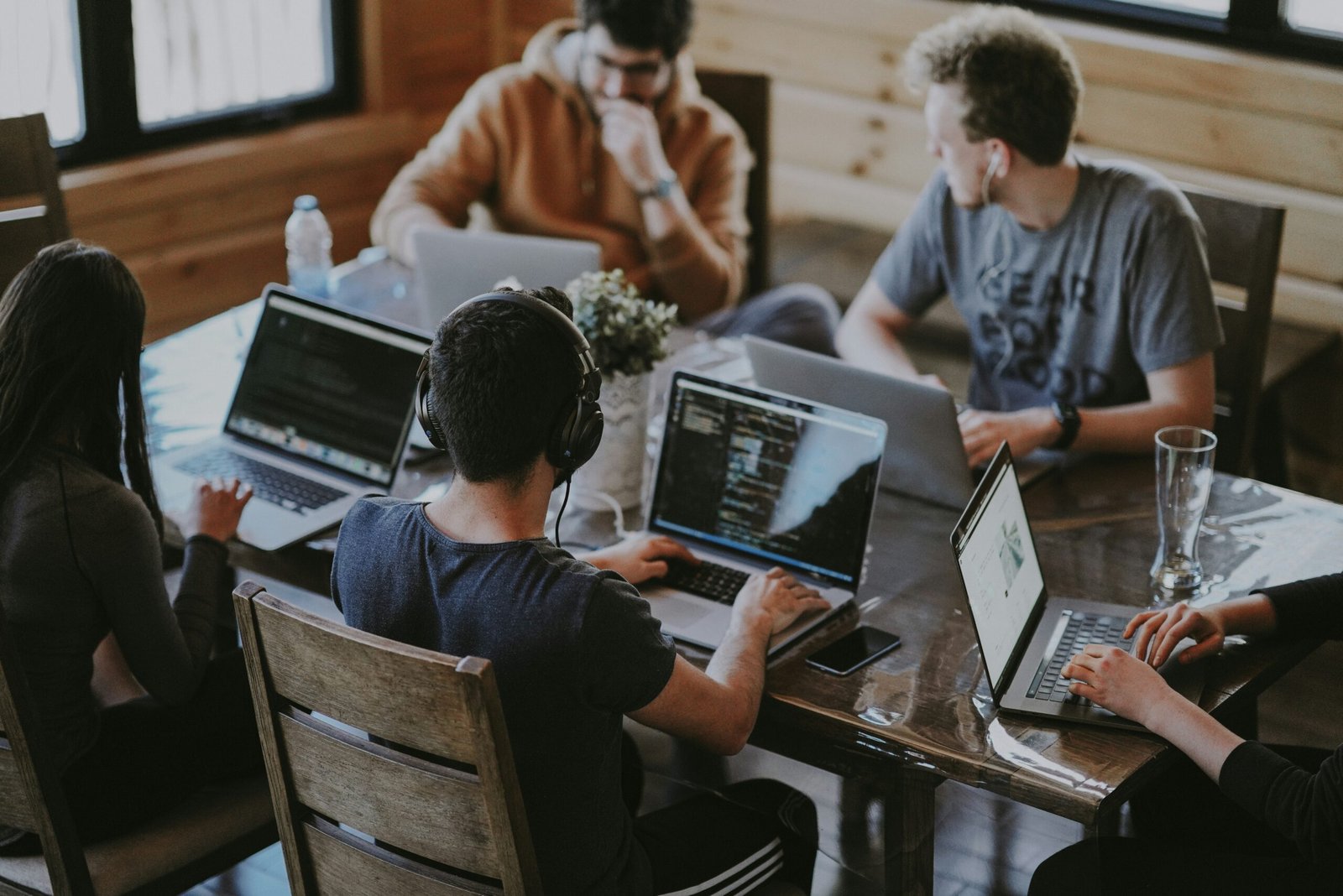 Web app development team building a custom application