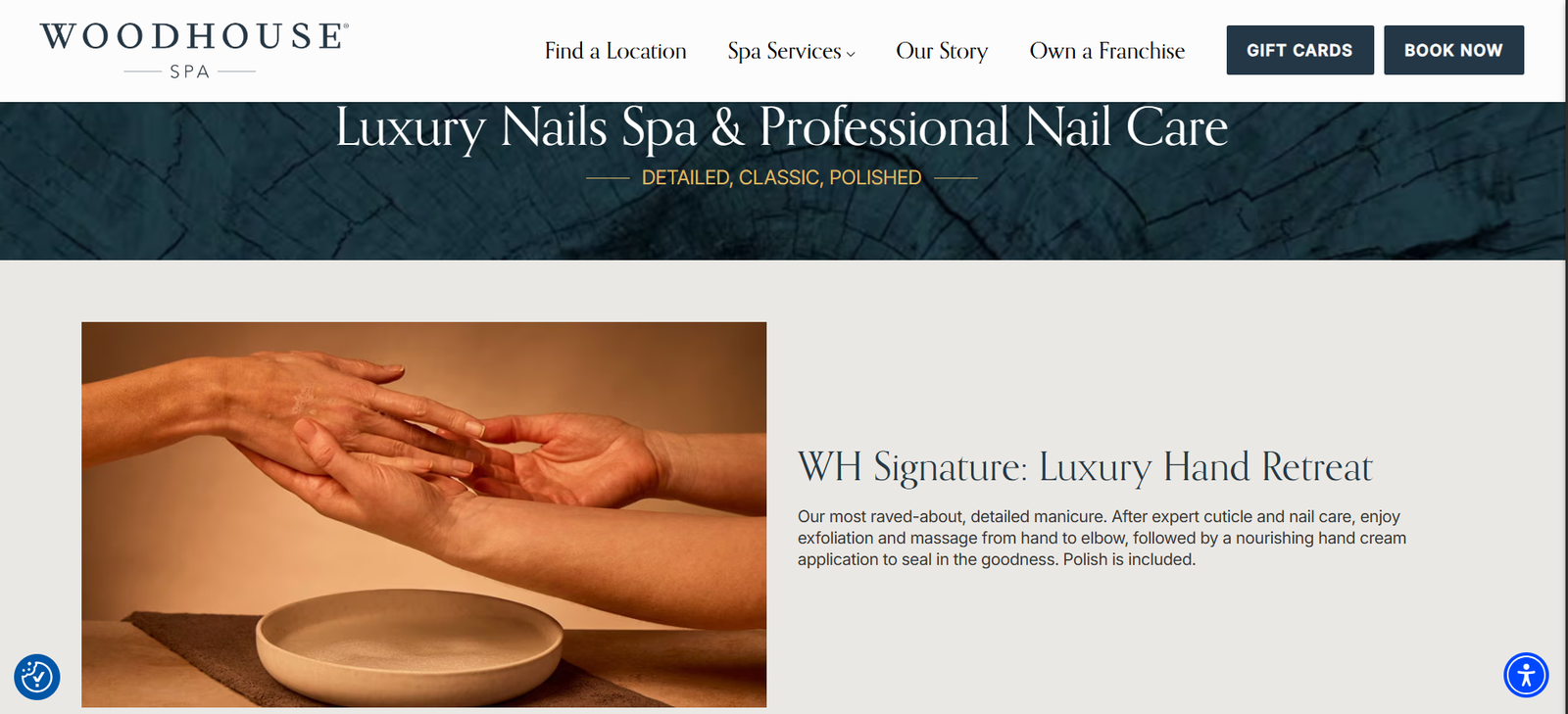 Woodhouse Spas interface screen