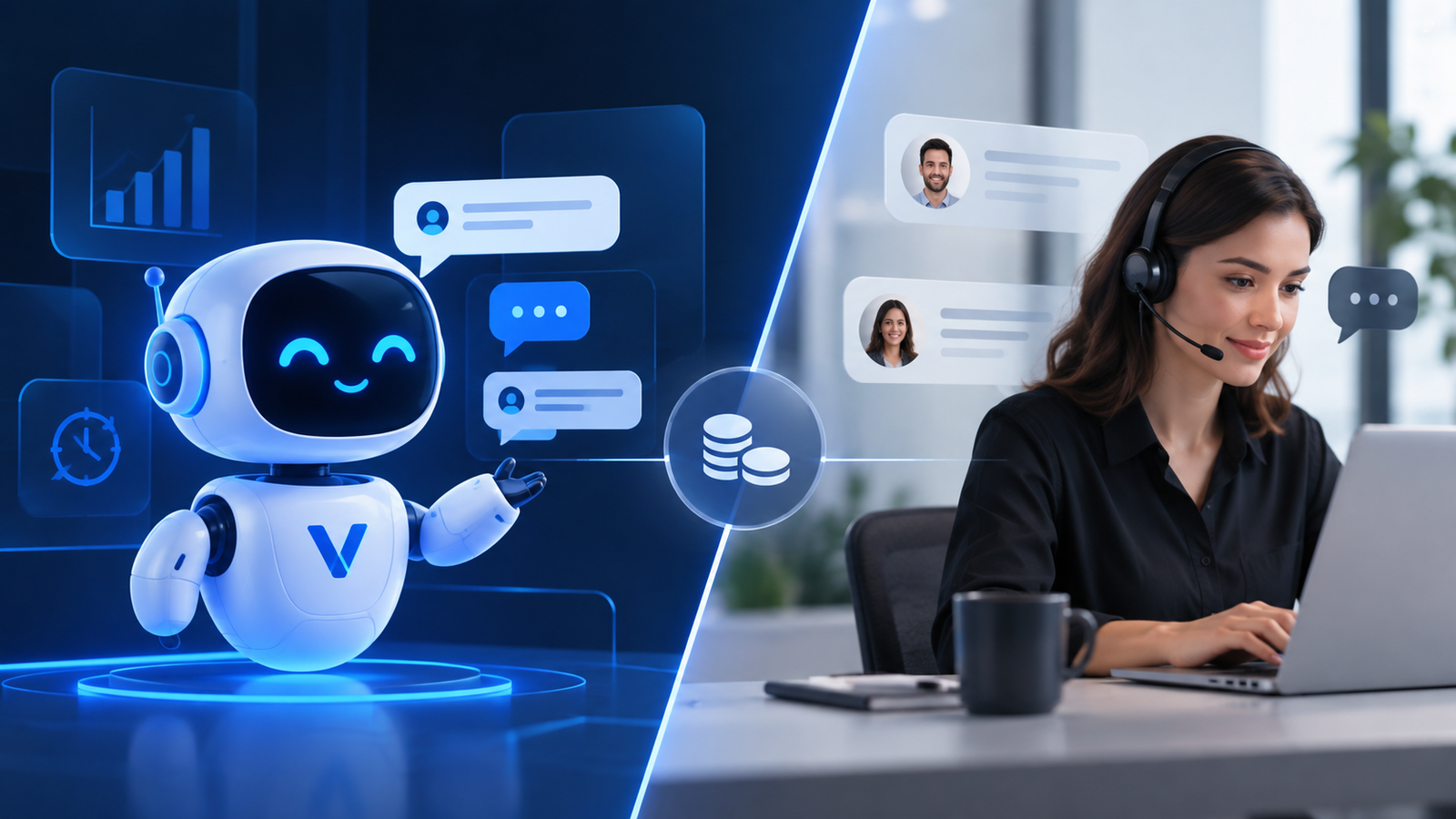 AI chatbot versus live chat comparison