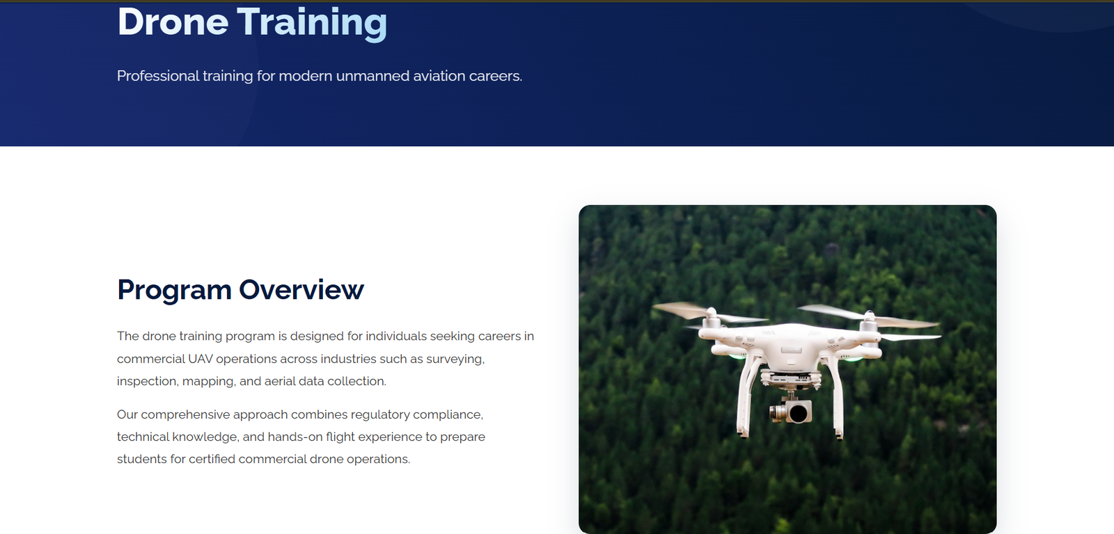 Aviator Training Academy project showcase