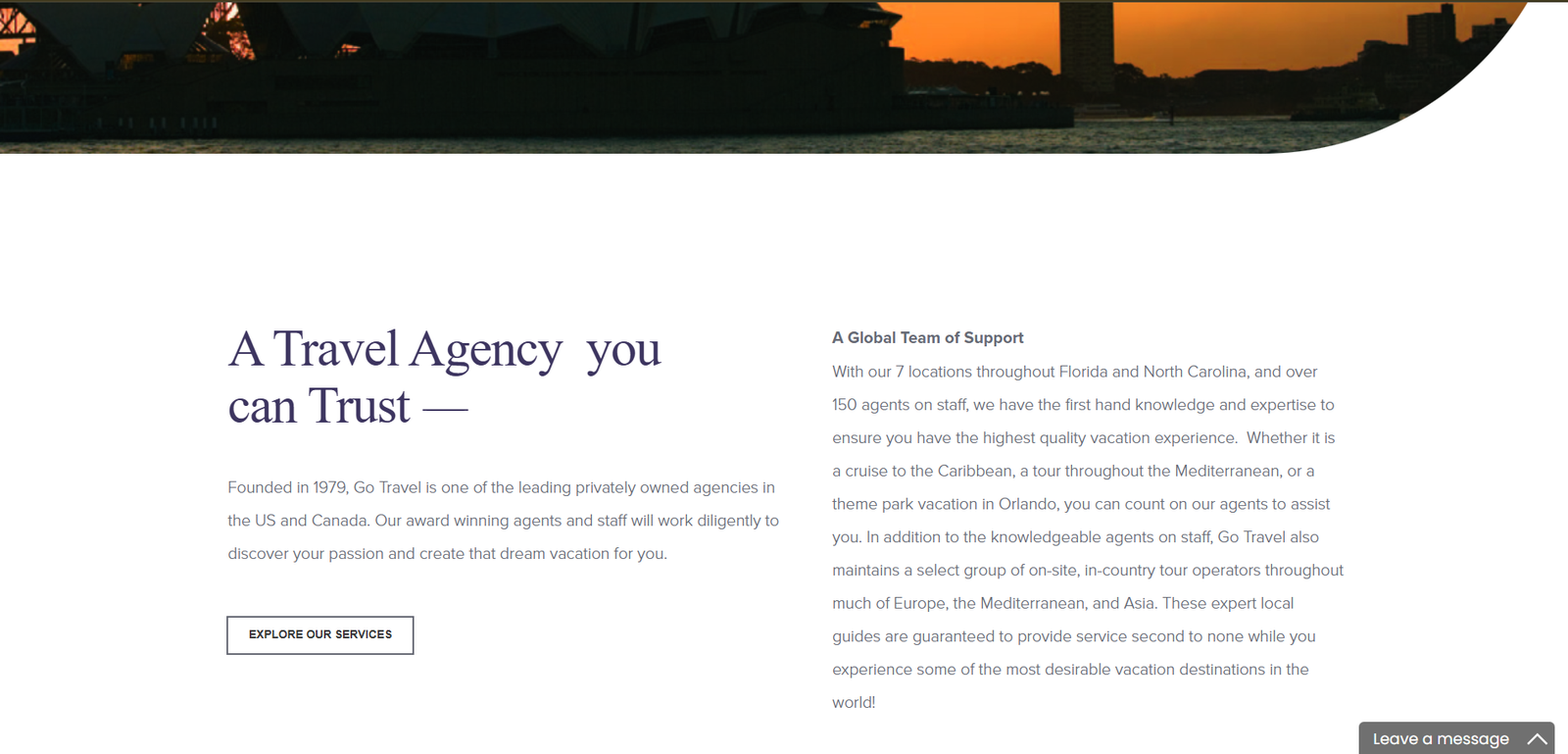 Go Travel website screen 1