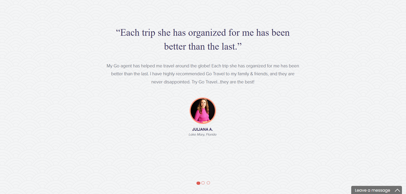 Go Travel website screen 2