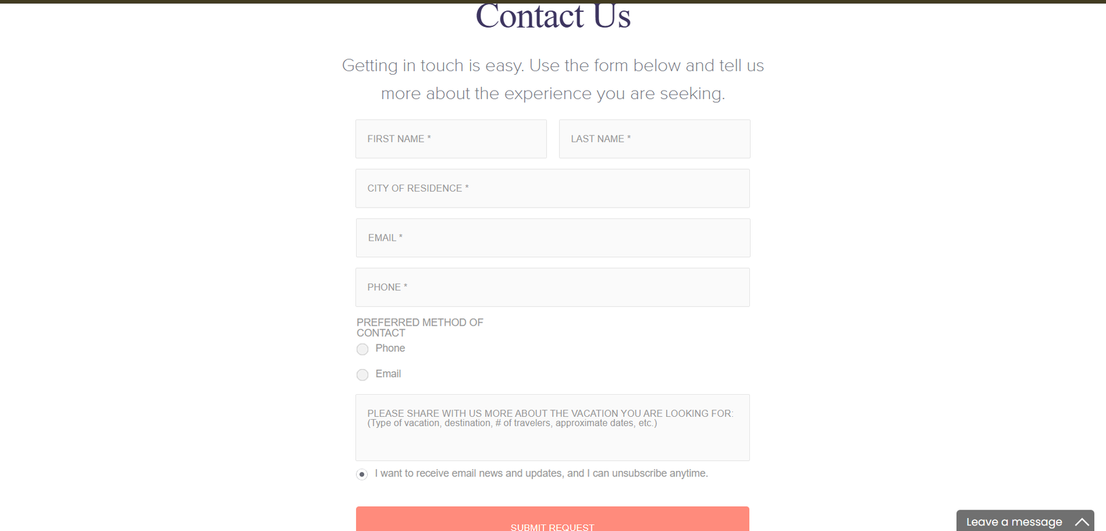 Go Travel website screen 3