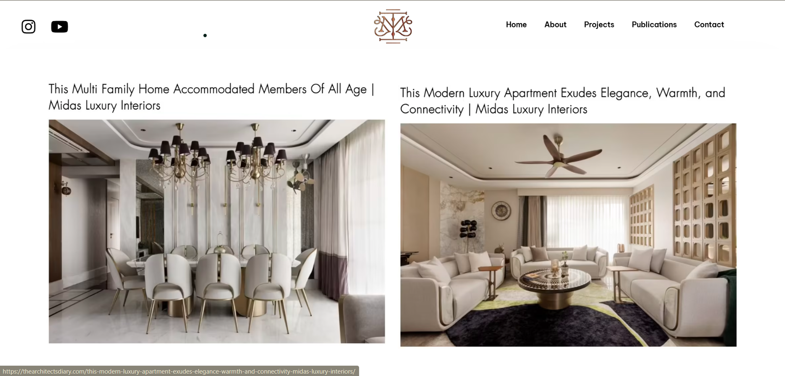 Midas Luxury Interiors website screen 2