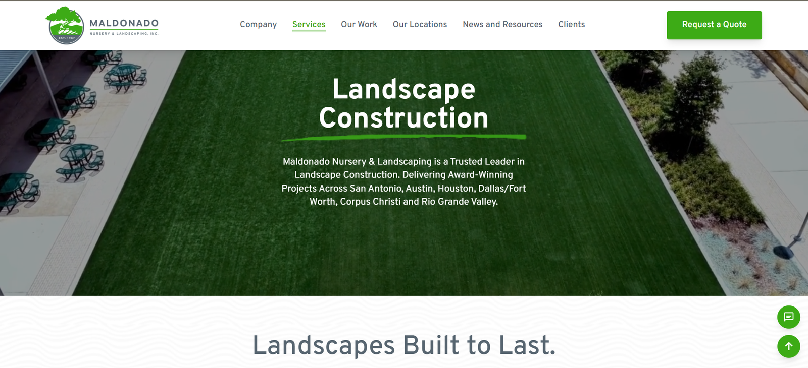 Maldonado Nursery & Landscaping interface screen