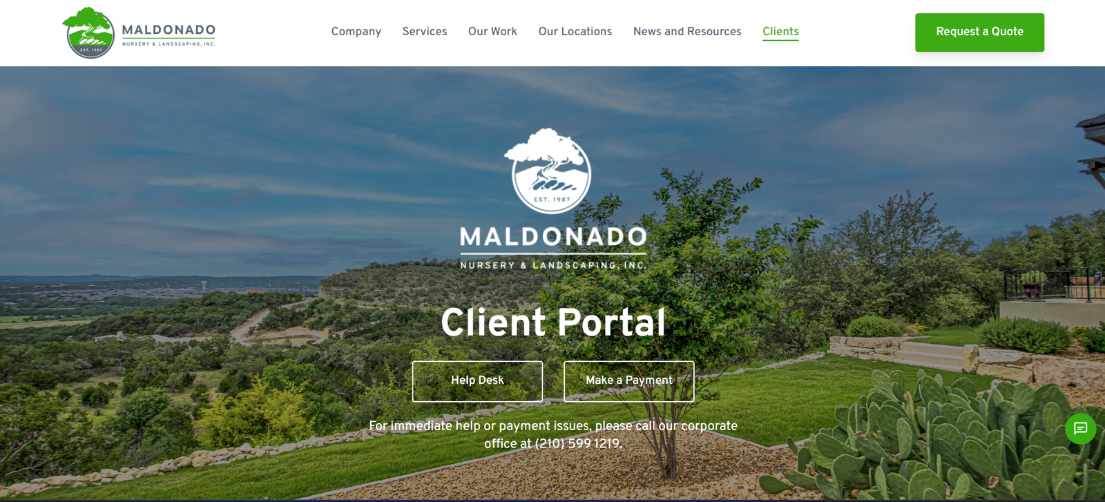 Maldonado Nursery & Landscaping digital interface screen