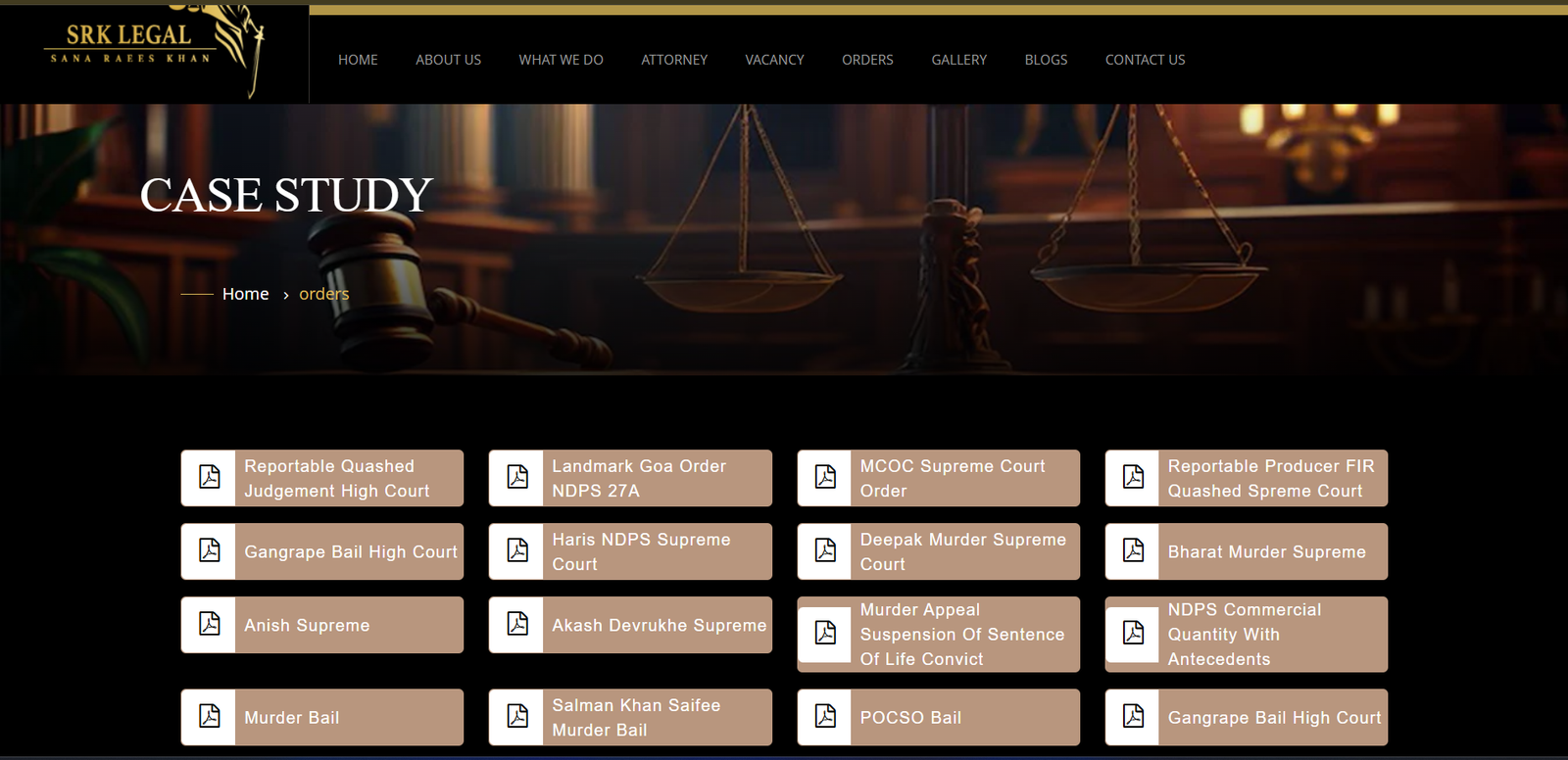 SRK Legal project screen